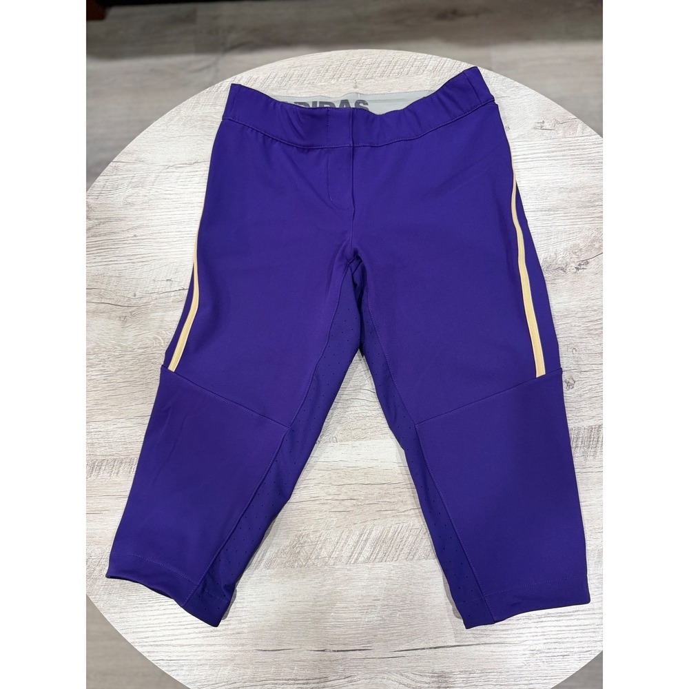 Adidas Purple Mid Rise Cropped Athletic Leggings Women's Medium- NWT